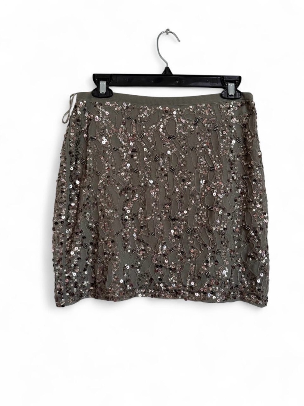 NWT Zara Olive Sequin Embellished Mini Skirt Size S